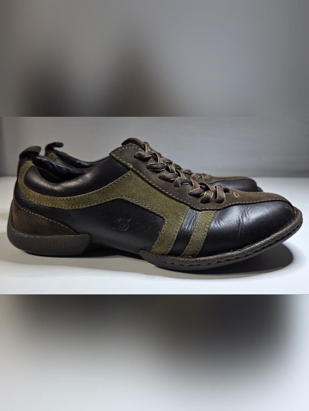 Børn Vintage leather and suede casual Oxfords/Sneakers Men Size 10.5 - Picture 4 of 12